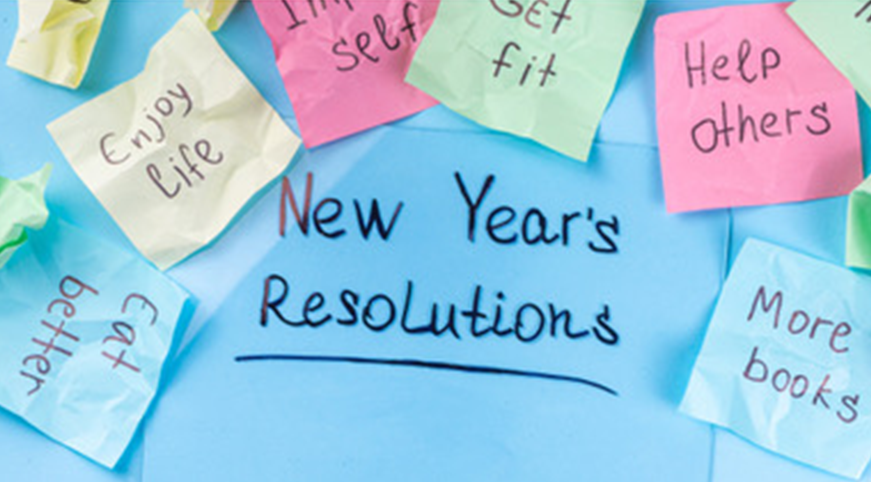 New Year's Resolutions with Reminder Post-it Notes